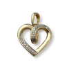 Pendentif coeur d'occasion or 750 2 tons diamants - vue V1