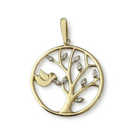 Pendentif d'occasion or 375 2 tons diamants