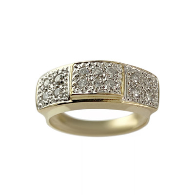 Second hand ring gold 750 2 tone diamonds