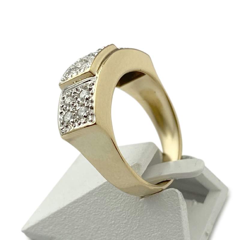 Bague d'occasion or 750 2 tons diamants - vue 2