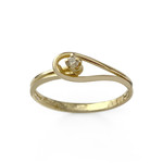 Solitaire d'occasion or 750 jaune diamant - vue 1