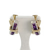 Boucles d'oreilles Guy Laroche d'occasion or 750 2 tons améthystes - vue V1