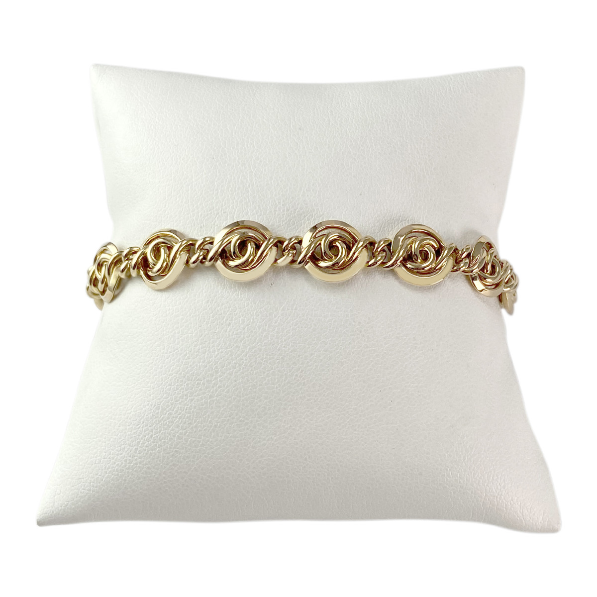 Bracelet d'occasion or 585 jaune maille fantaisie 19 cm