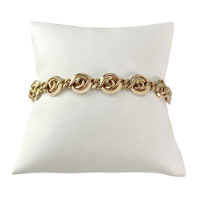 Bracelet d'occasion or 585 jaune maille fantaisie 19 cm - vue 1