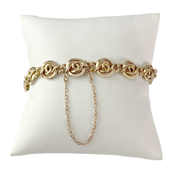 Bracelet d'occasion or 585 jaune maille fantaisie 19 cm