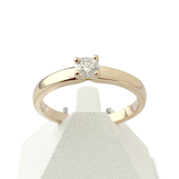 Solitaire tweedehands goud 750 gele diamant
