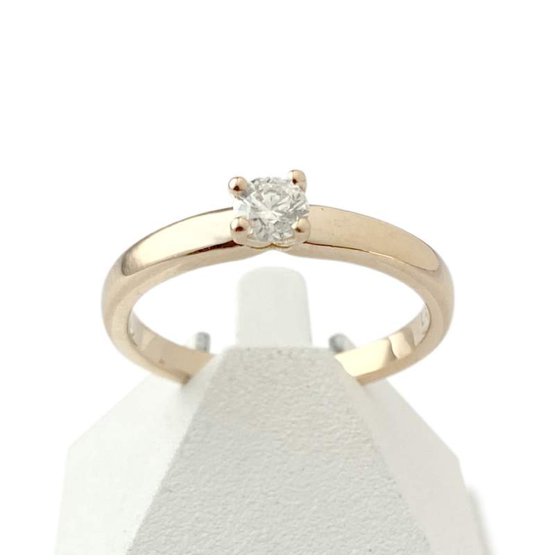Solitaire d'occasion or 750 jaune diamant - vue 1