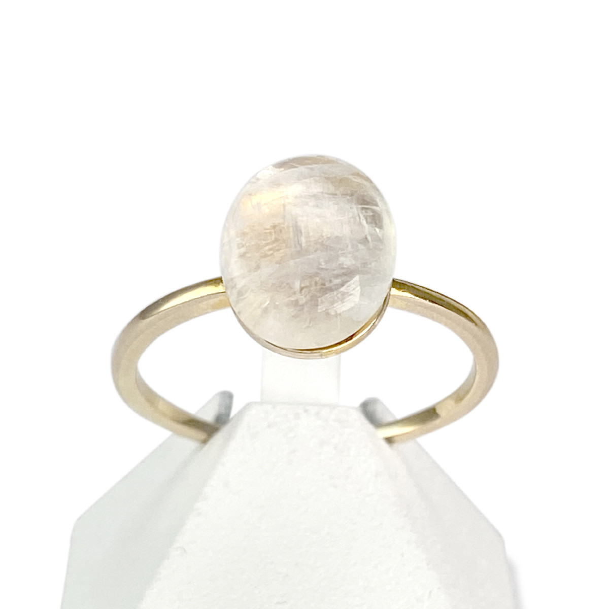 Bague d'occasion or 375 jaune pierre de lune