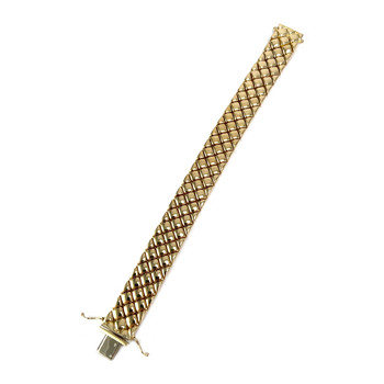 Bracelet d'occasion or 750 jaune maille matelassée 18cm