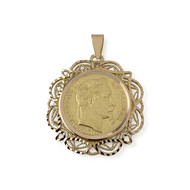 Pendentif porte pièce d'occasion or 750 jaune