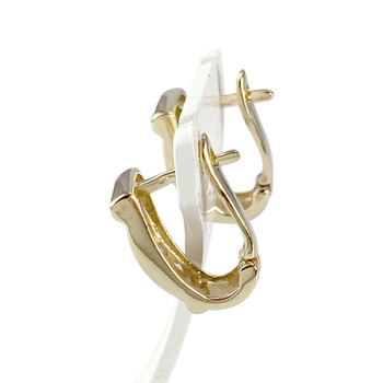 Precious earrings 750 yellow gold 2tons zirconias