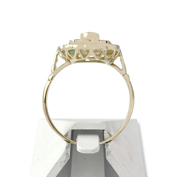 BAGUE d'occasion OR 750 jaune 2tons EMERAUDES DIAMANTS