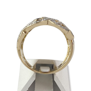 Bague d'occasion or 750 jaune 2tons saphirs diamants