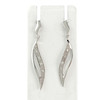 Boucles d'oreilles d'occasion or 750 blanc diamants - vue V1