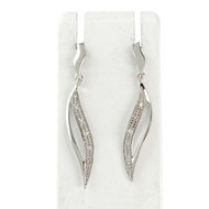 Boucles d'oreilles d'occasion or 750 blanc diamants