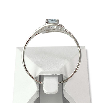 Bague d'occasion or 750 blanc topaze bleue traitée