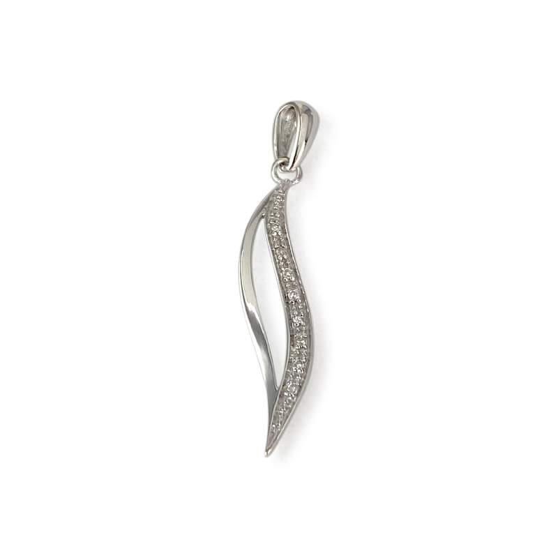 Pendentif d'occasion or 750 blanc diamants - vue 1