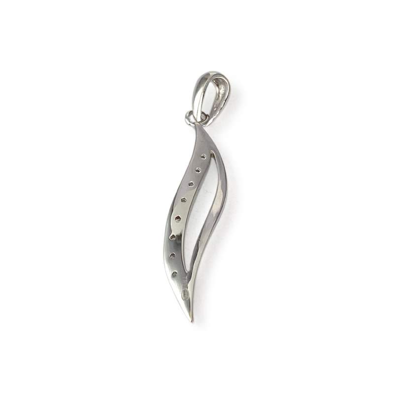 Pendentif d'occasion or 750 blanc diamants - vue 2