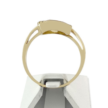 Tweedehands 2 tinten gouden citrien diamanten ring