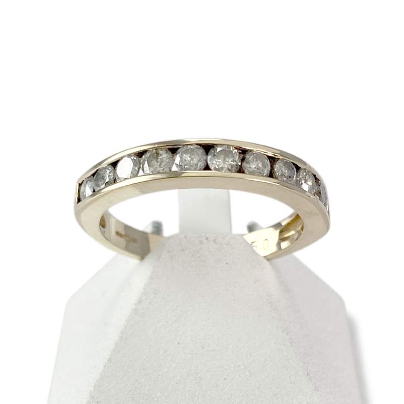 Bague d'occasion or 375 jaune diamants - vue 2