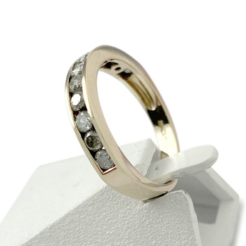 Tweedehands gouden ring 375 gele diamanten