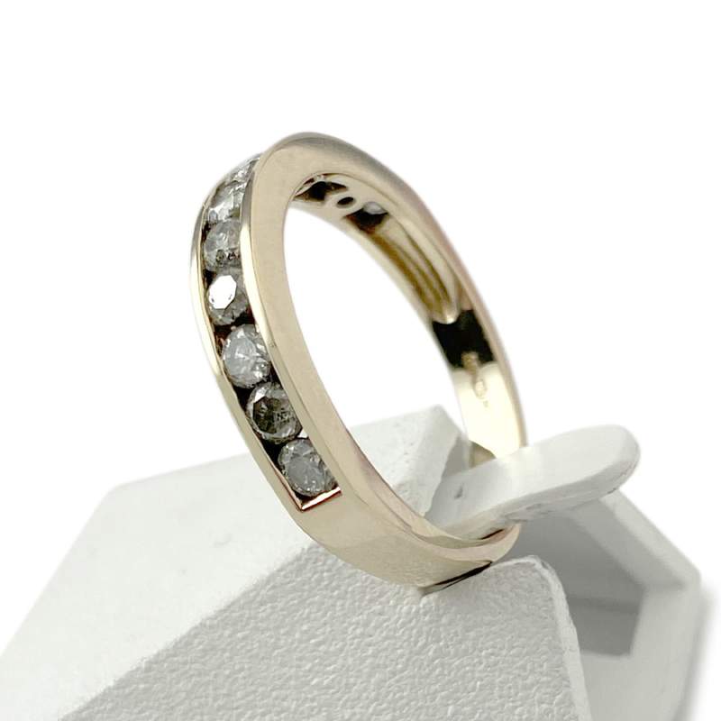 Bague d'occasion or 375 jaune diamants - vue 3