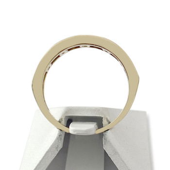 Tweedehands gouden ring 375 gele diamanten