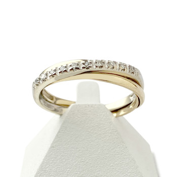 Bague d'occasion or 750 2 tons diamants