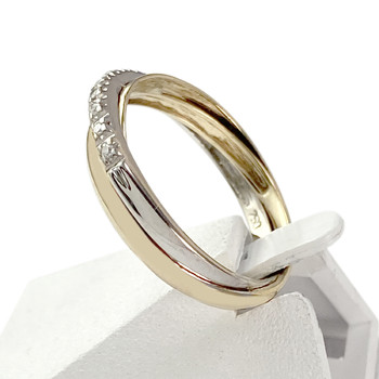 Bague d'occasion or 750 2 tons diamants