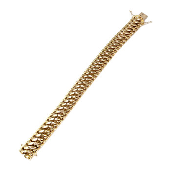Second hand bracelet gold 750 yellow american mesh 19cm
