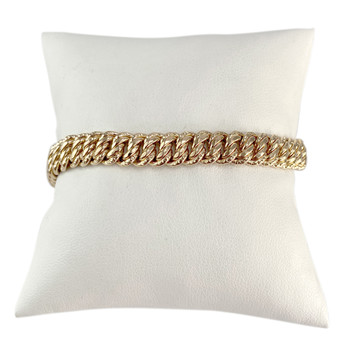 Bracelet d'occasion or 750 jaune maille américaine 18.5cm