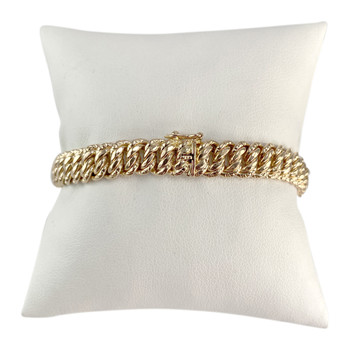 Bracelet d'occasion or 750 jaune maille américaine 18.5cm
