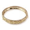 Bracelet d'occasion jonc or 750 jaune motif fleurs 62 mm - vue V2