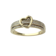 Bague d'occasion or 375 2 tons diamants