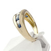 Bague d'occasion or 750 jaune diamants saphirs - vue V2