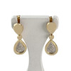 Boucles d'oreilles d'occasion or 750 2 tons diamants - vue V1