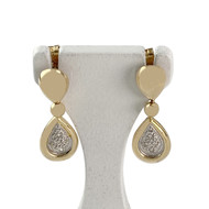 Boucles d'oreilles d'occasion or 750 2 tons diamants