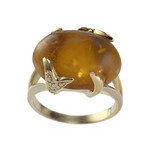 Bague d'occasion or 750 2 tons ambre - vue 1