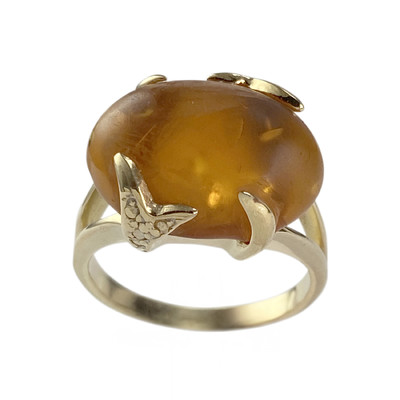 Bague d'occasion or 750 2 tons ambre - vue 1