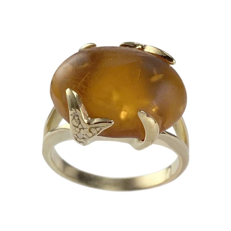 Bague d'occasion or 750 2 tons ambre - vue 1