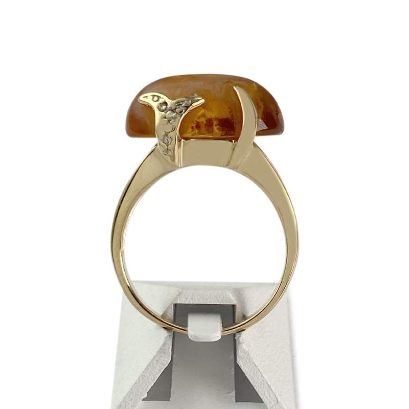 Bague d'occasion or 750 2 tons ambre - vue 3