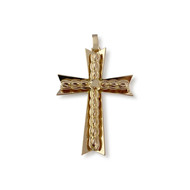Pendentif croix d'occasion or 750 jaune