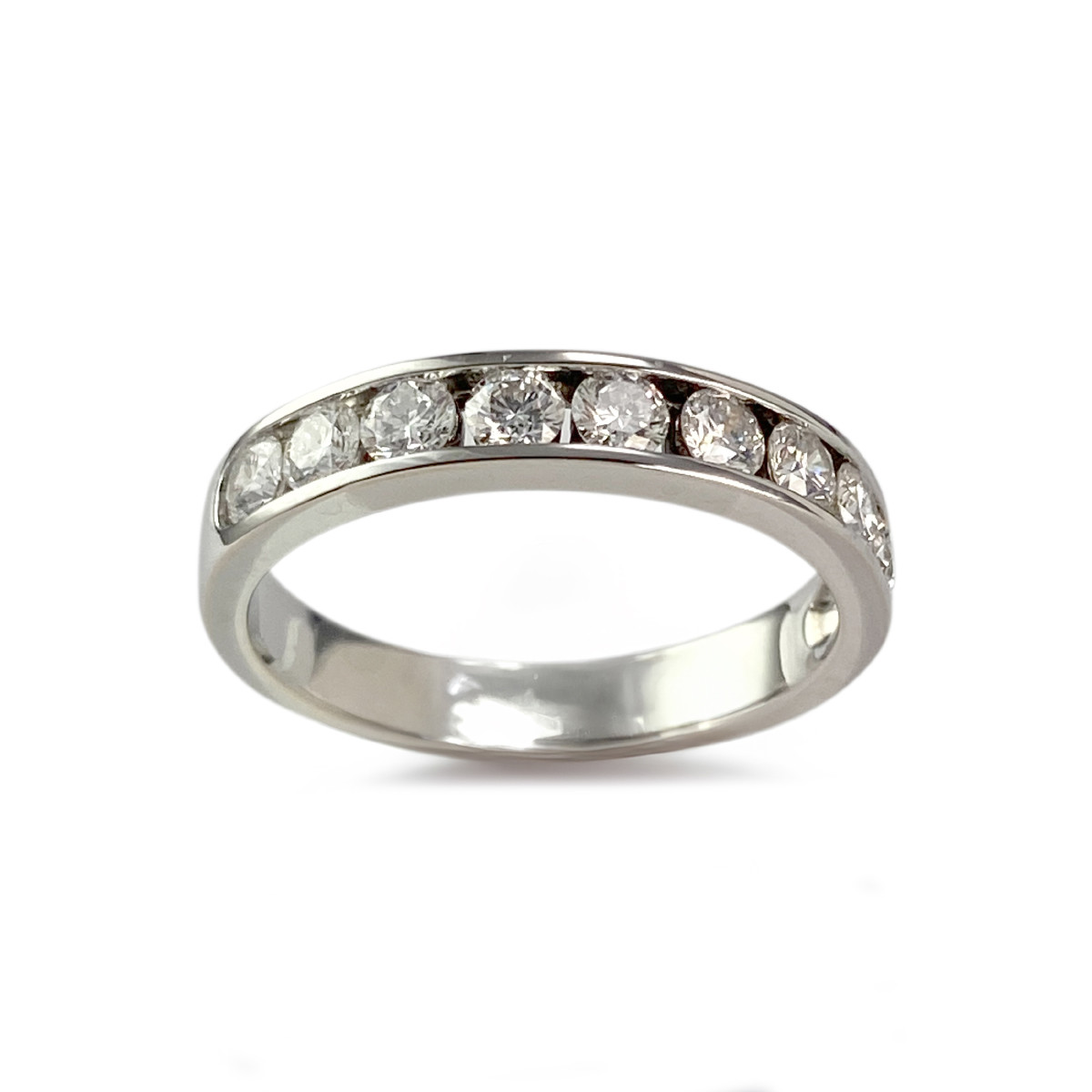 Bague d'occasion or 750 blanc diamants