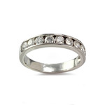 Pre-owned 750 white gold ring with diamonds - view 1