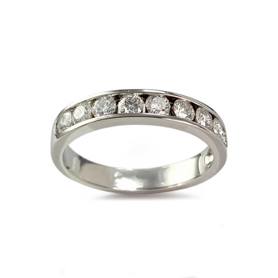Pre-owned 750 white gold ring with diamonds - view 1