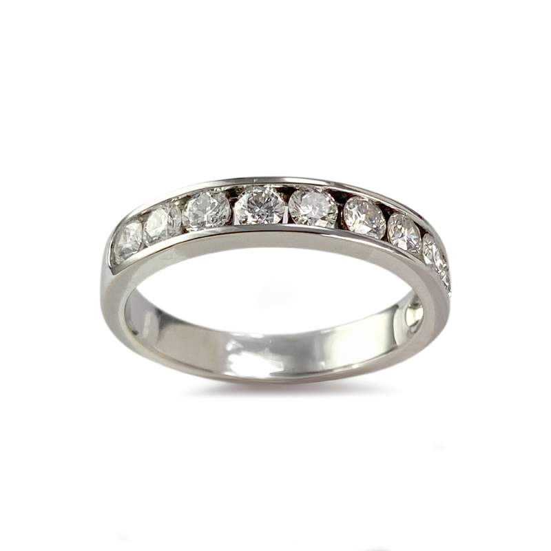 Bague d'occasion or 750 blanc diamants - vue 1