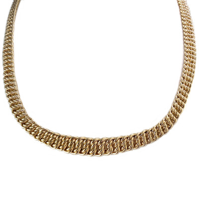 Collier en chute d'occasion or 750 jaune maille américaine 45 cm - vue 1