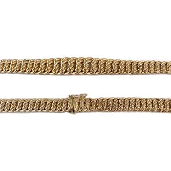Collier d'occasion en or jaune 750, maille américaine, 45 cm