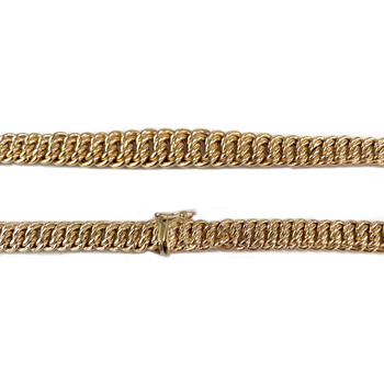 Necklace in gold 750 yellow American mesh 45 cm