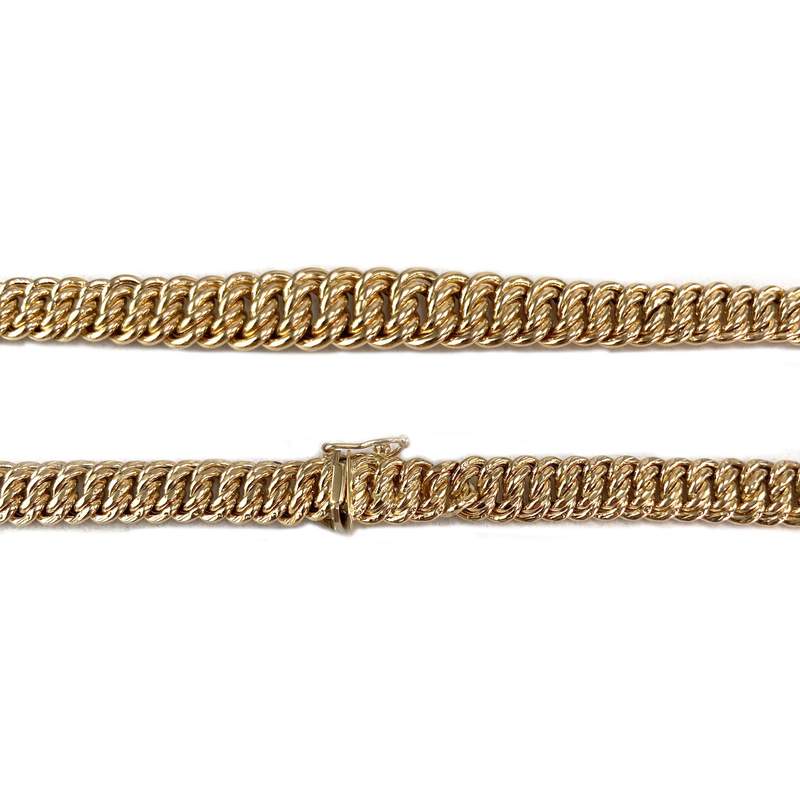 Collier d'occasion en or jaune 750, maille américaine, 45 cm - vue 3